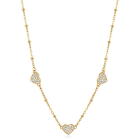 collana donna con cuori e cristalli sagapo aurora