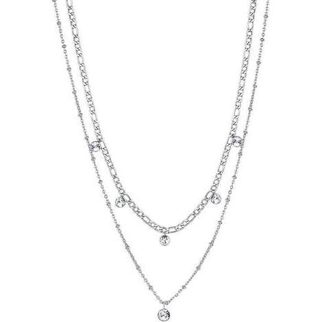 Brosway Collana Donna Symphonia BYM04 - Acciaio 316L Con Cristalli Baguette, Finitura Oro Rosa 14K, Girocollo Regolabile