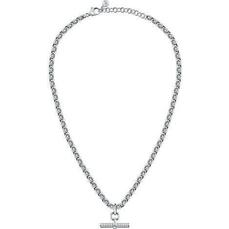 Morellato Collana Donna Collezione ABBRACCIO – In Bronzo, Acciaio E Pietra, Lunghezza Regolabile 40+5 Cm, Chiusura A Moschettone, Finitura Gold