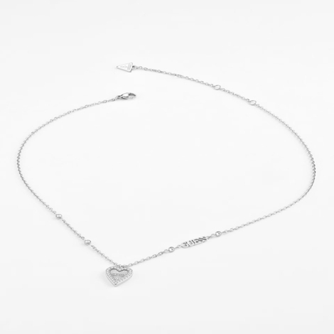 Collana donna in acciaio con cuore e zirconi Guess
