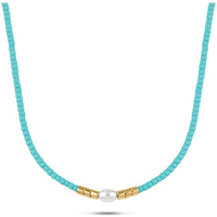 collana donna in acciaio con perline ops grains