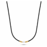 collana donna in acciaio con perline ops grains