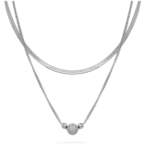 ALEXCRAFT Collana Donna Lunga Argento Con Ciondolo Moneta – Doppio Giro Girocollo Regolabile 45+5cm