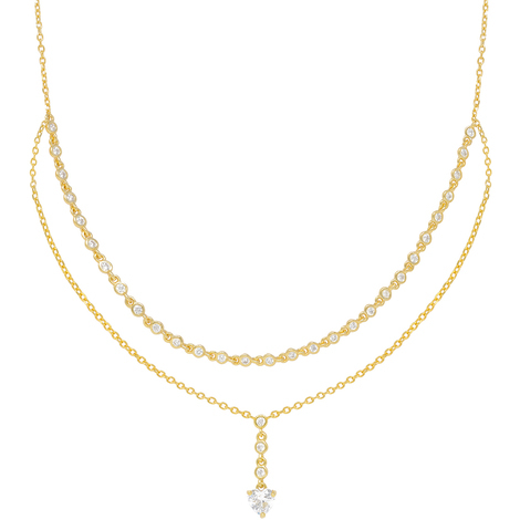 Collana doppio filo in argento925 con cristalli 