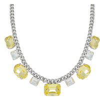 collana evita con cristalli bianchi e gialli