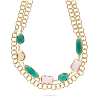 collana evita doppio filo in ottone con cristalli