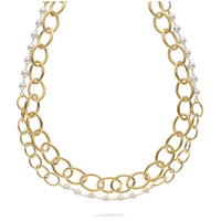 collana evita in ottone a catena con perle