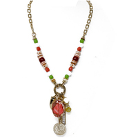collana evita in ottone con beads colorati 