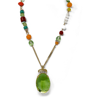 collana evita in ottone con beads e cristalli 