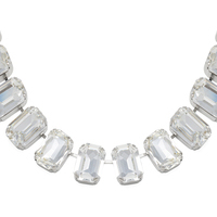 collana evita in ottone con cristalli bianchi