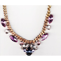 collana evita in ottone con cristalli lilla