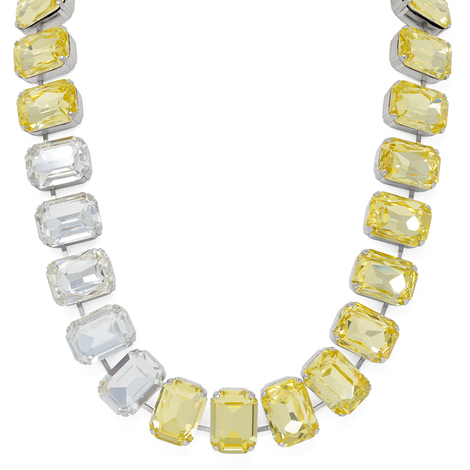 Collana Evita ottone e cristalli bianchi e gialli