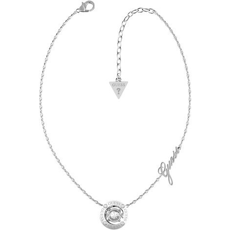 Collana Guess Solitaire in acciaio silver