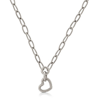 collana in acciaio a catena con cuore centrale ops