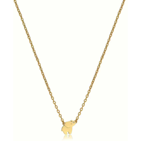 Collana in acciaio click con centrale elefante 