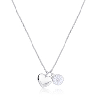 collana in acciaio con margherita e cuore s'agap 