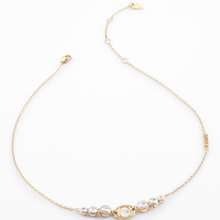 collana in acciaio con zirconi centrali guess 