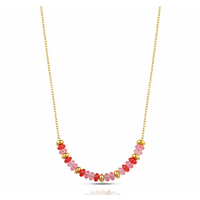 collana in acciaio gold e perline rosa ops lolly