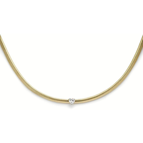 Collana in acciaio Liu Jo con pietra cuore bianca 
