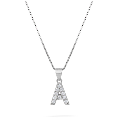 Collana in argento 925 con centrale a lettera A