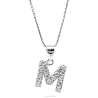 collana in argento 925 con centrale a lettera m