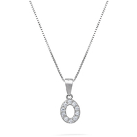 collana in argento 925 con centrale a lettera o