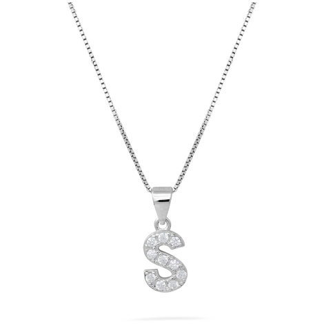 Collana in argento 925 con centrale a lettera S