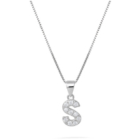 collana in argento 925 con centrale a lettera s