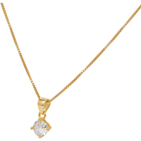 collana in argento925 gold con cristallo bianco