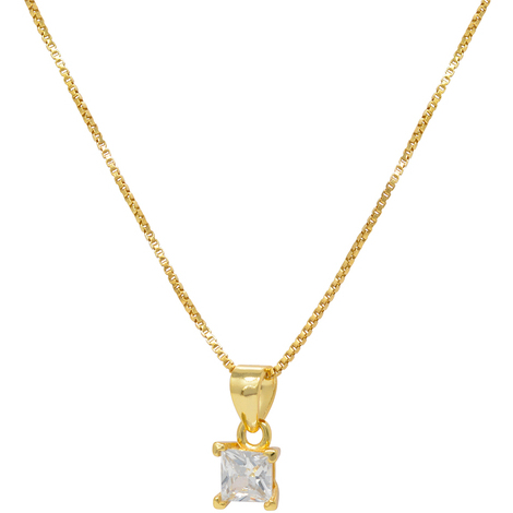 Collana in argento925 gold con cristallo bianco