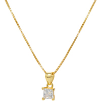 collana in argento925 gold con cristallo bianco
