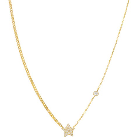 Collana in argento925 gold con stella e cristalli