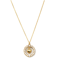 collana in oro 9 kt con cuore e zirconi