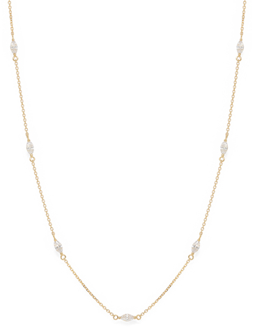 Collana in oro 9 Kt con zirconi bianchi marquise