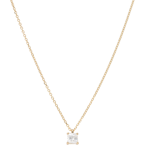 Collana in oro 9Kt con centrale zircone bianco