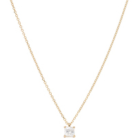 collana in oro 9kt con centrale zircone bianco