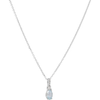 collana in oro bianco 9 kt con centrale celeste