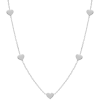 collana in oro bianco 9kt con cuori
