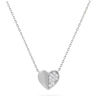 collana in oro giallo 9kt con cuore e zirconi