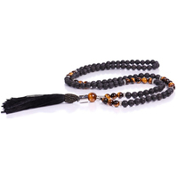 collana mala tibetano unisex con pietre e nappa