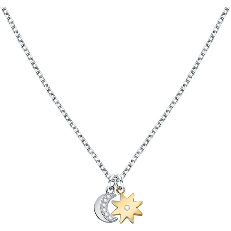 Collana Morellato in acciaio con luna e sole gold
