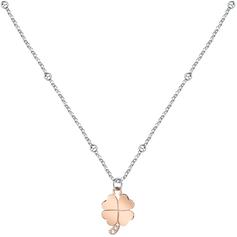 Collana Morellato in acciaio quadrifoglio
