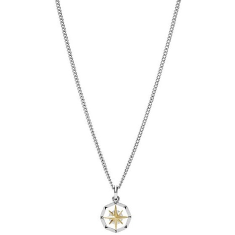 Collana rosa dei venti Fossil in acciaio