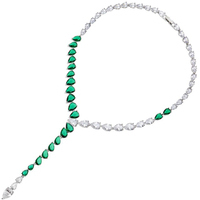 collana tennis con zirconi bianchi/verdi ottaviani