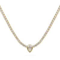 collana tennis in argento 925 con pietra a goccia