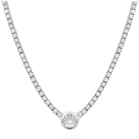 Collana tennis in argento 925 con pietra centrale