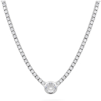 collana tennis in argento 925 con pietra centrale