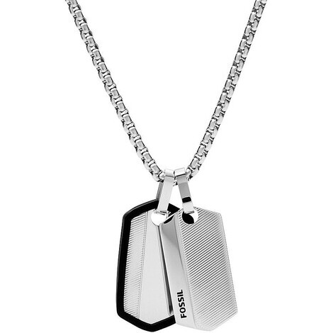 Collana uomo Fossil in acciaio silver 
