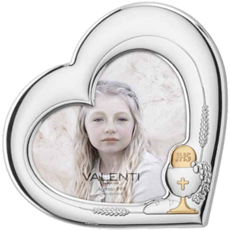 Cornice in argento a cuore Comunione Valenti  