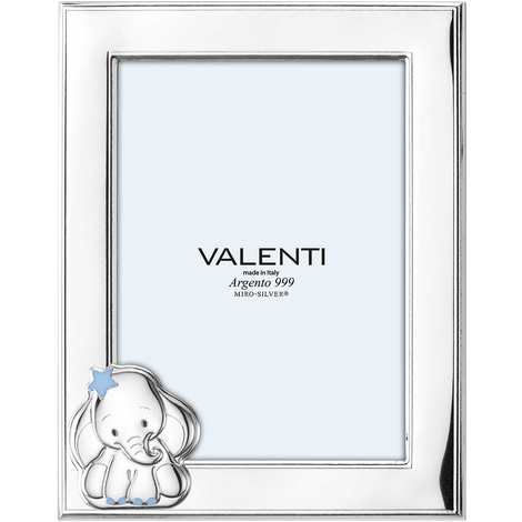 Cornice in argento bimbo elefante celeste Valenti 